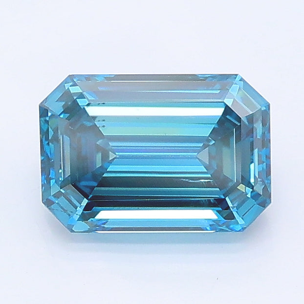 1.31 carat fancy vivid blue emerald lab grown diamond SI1 clarity
