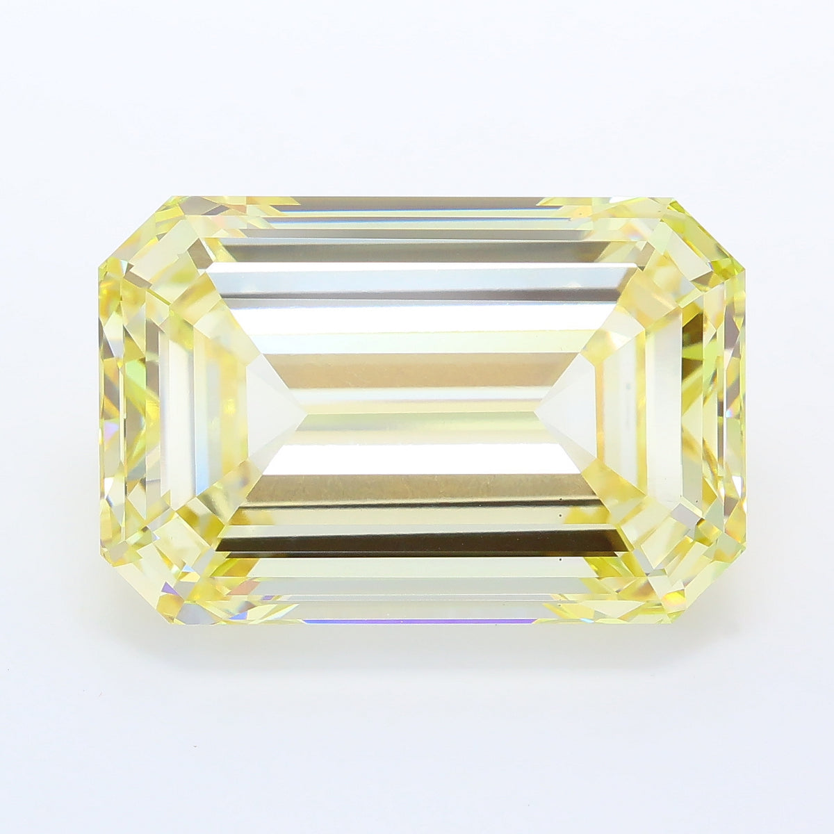 14.04 carat fancy light yellow emerald lab grown diamond VS1 clarity