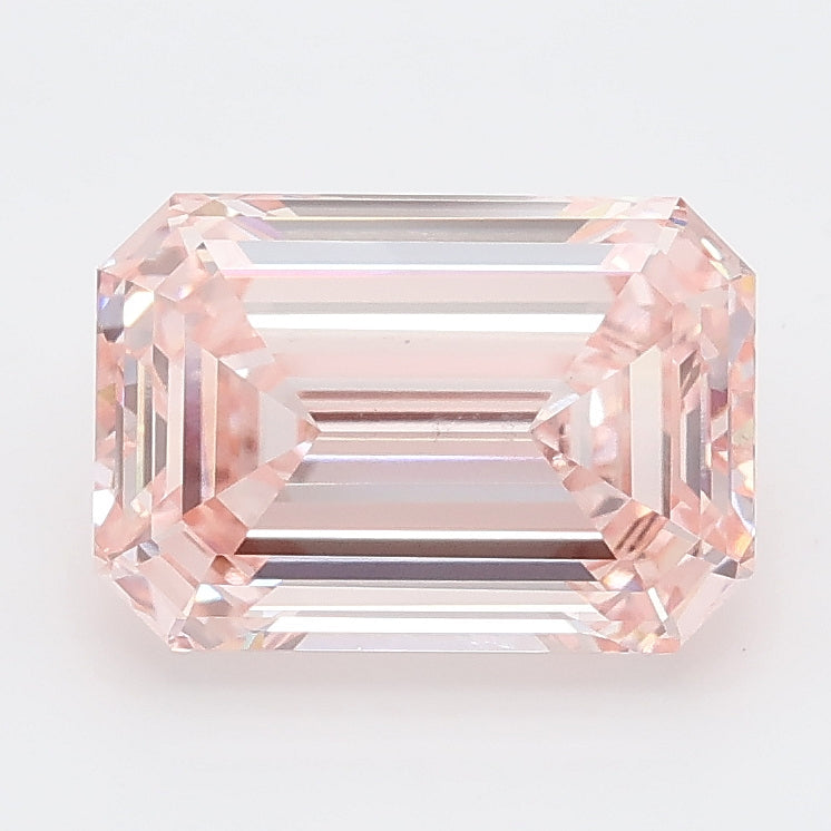 2.69 carat fancy intense pink emerald lab grown diamond VS1 clarity