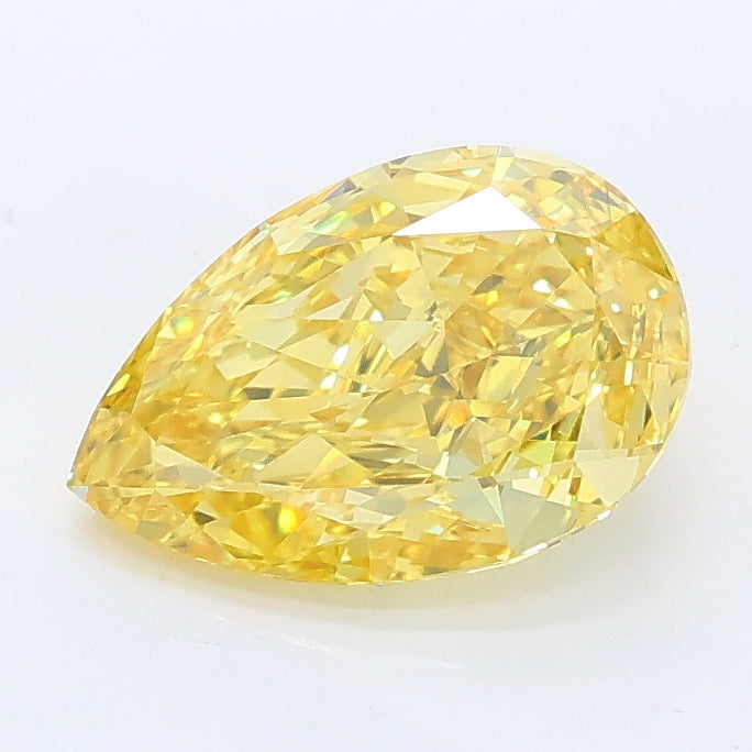 1.55 carat fancy vivid yellow pear lab grown diamond VS1 clarity