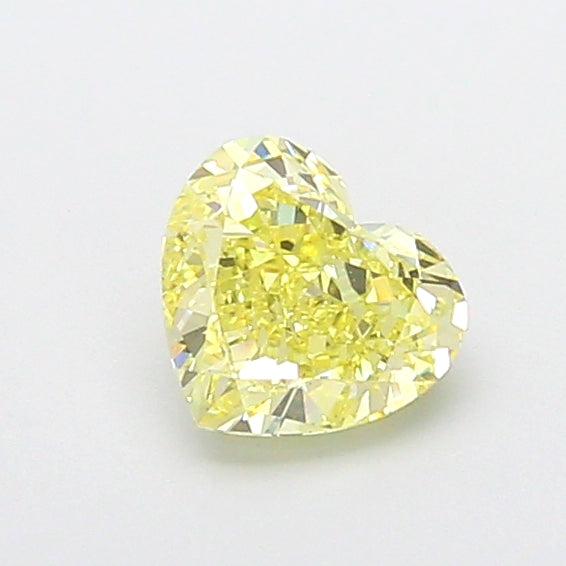 1.08 carat fancy intense yellow heart lab grown diamond VS1 clarity