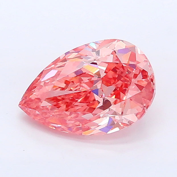 1.02 carat fancy vivid pink pear lab grown diamond VS1 clarity