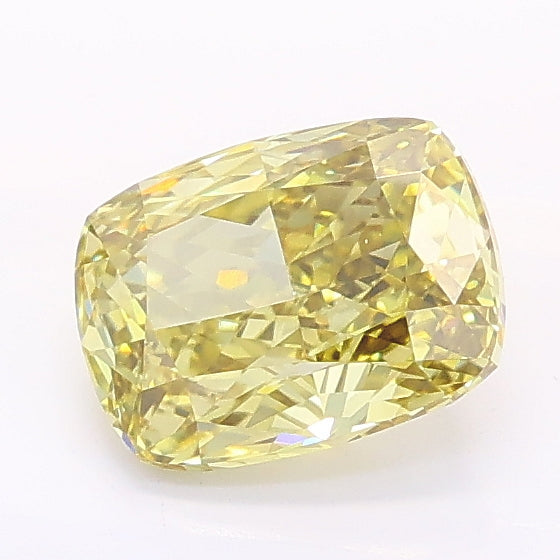 1.09 carat fancy intense yellow cushion lab grown diamond VVS2 clarity