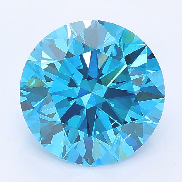 2.00 carat fancy vivid blue round lab grown diamond SI1 clarity