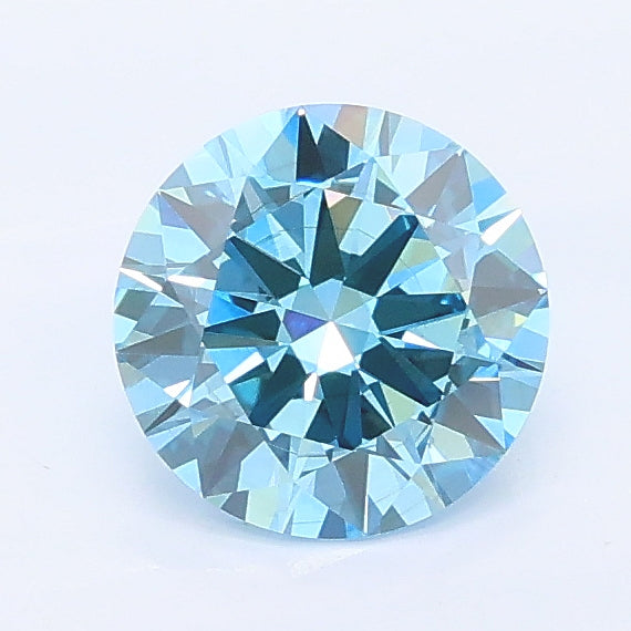 0.96 carat fancy vivid blue round lab grown diamond VS2 clarity