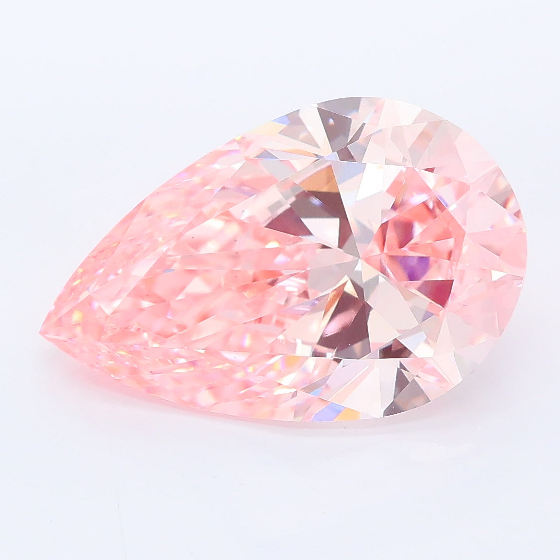 6.04 carat fancy vivid pink pear lab grown diamond VS1 clarity