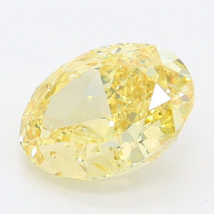 2.87 carat fancy intense yellow oval lab grown diamond VS1 clarity