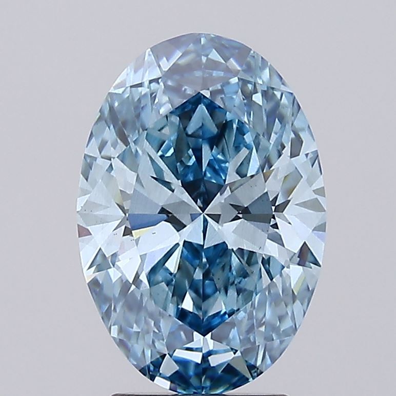 3.00 carat fancy vivid blue oval lab grown diamond VS2 clarity
