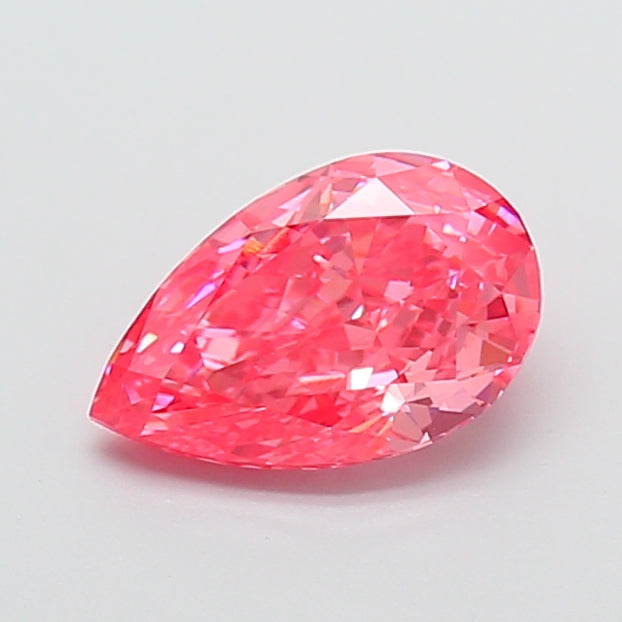 1.67 carat fancy vivid pink pear lab grown diamond VVS2 clarity