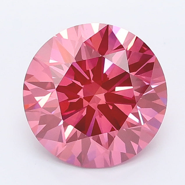 2.00 carat fancy vivid pink round lab grown diamond VVS2 clarity