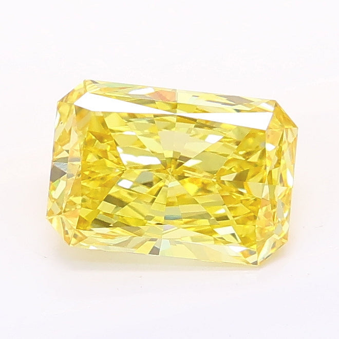 1.22 carat fancy vivid yellow radiant lab grown diamond VS1 clarity