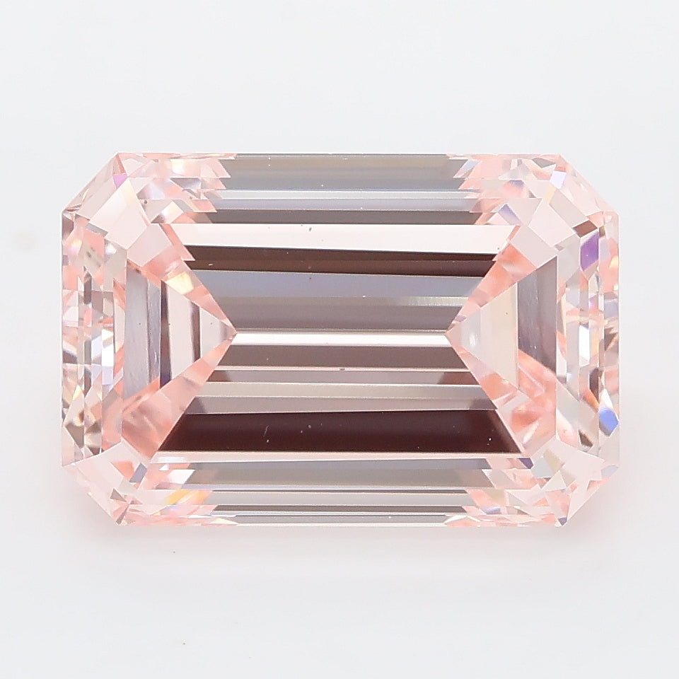 6.04 carat fancy pink emerald lab grown diamond VS1 clarity