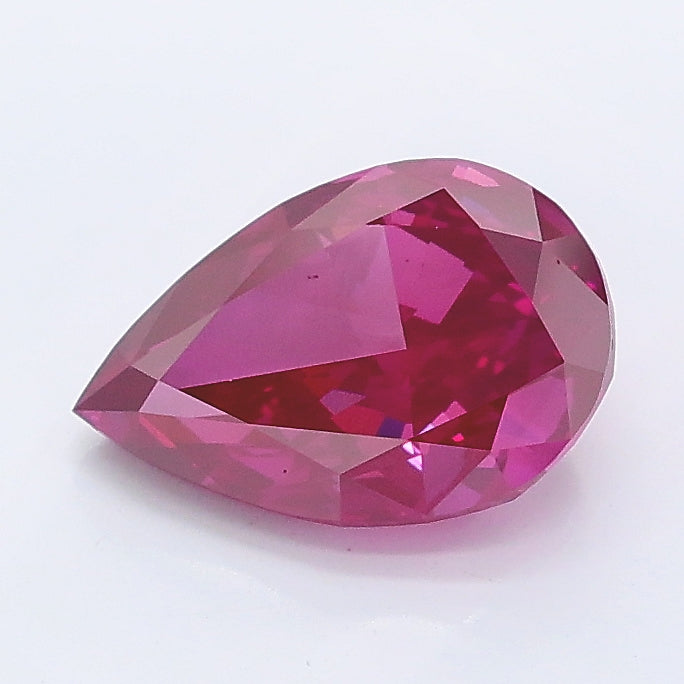 1.48 carat fancy deep pink pear lab grown diamond VVS2 clarity