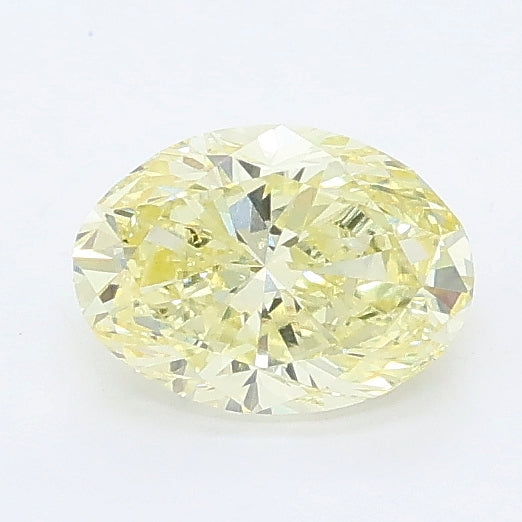 0.71 carat fancy yellow oval lab grown diamond VVS2 clarity