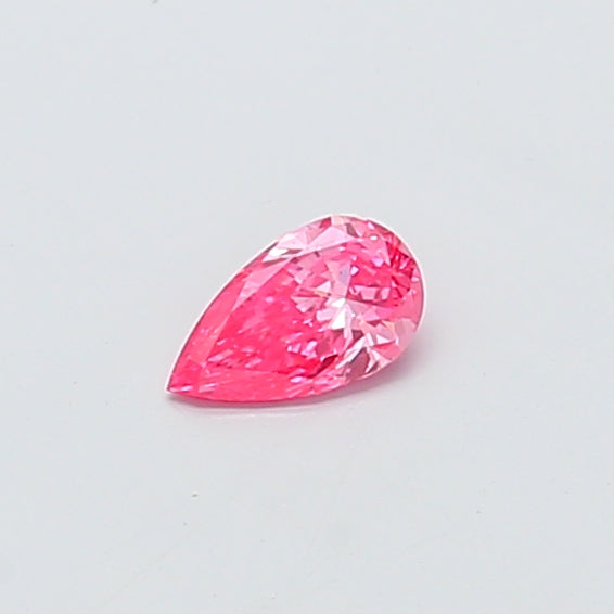0.45 carat fancy vivid pink pear lab grown diamond VS2 clarity