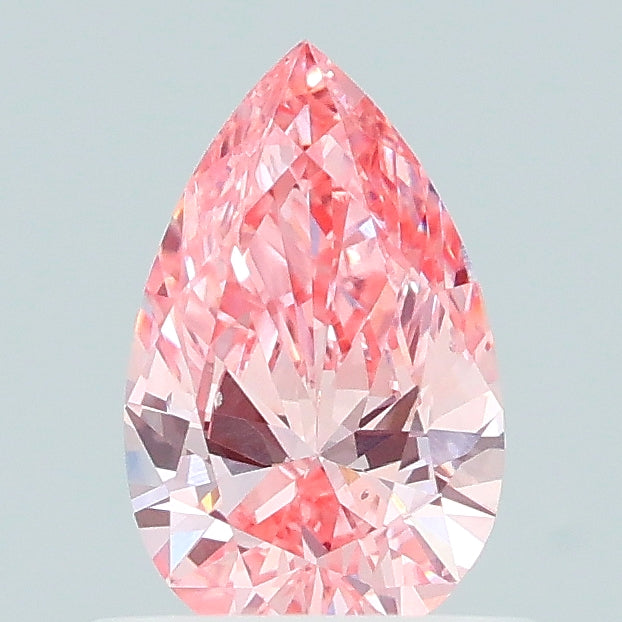 0.53 carat fancy vivid pink pear lab grown diamond VS2 clarity
