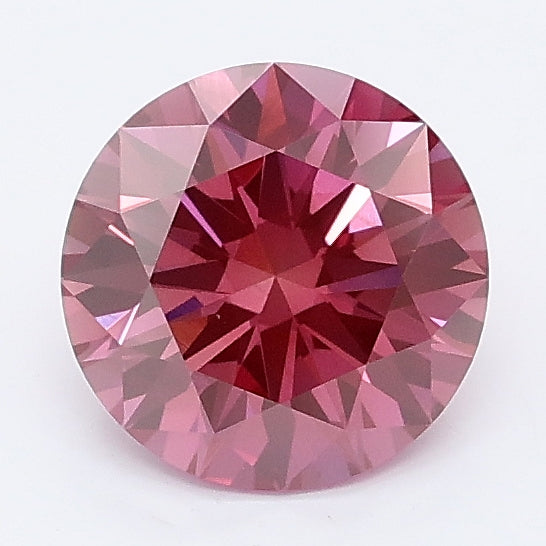 1.26 carat fancy vivid pink round lab grown diamond VS1 clarity