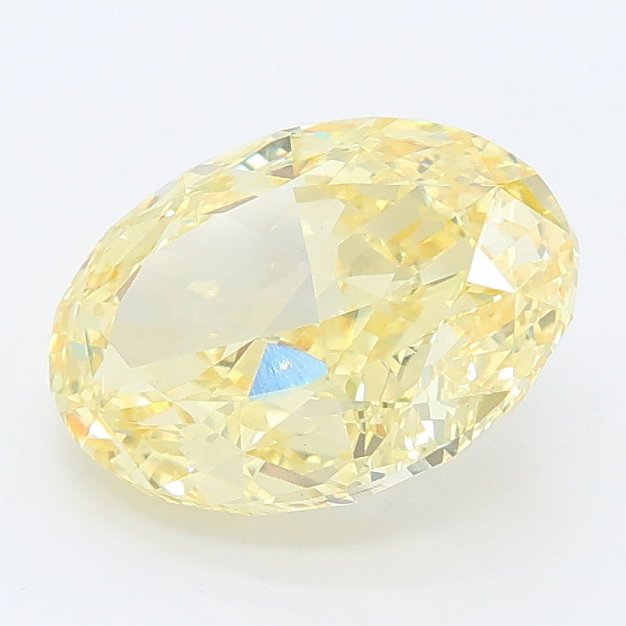 2.84 carat fancy intense yellow oval lab grown diamond VS1 clarity