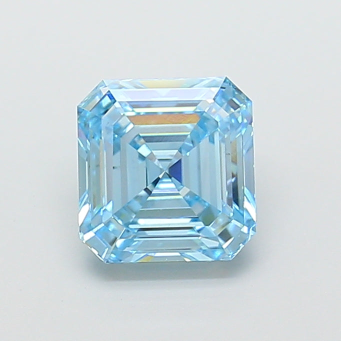 3.03 carat fancy intense blue asscher lab grown diamond VS1 clarity