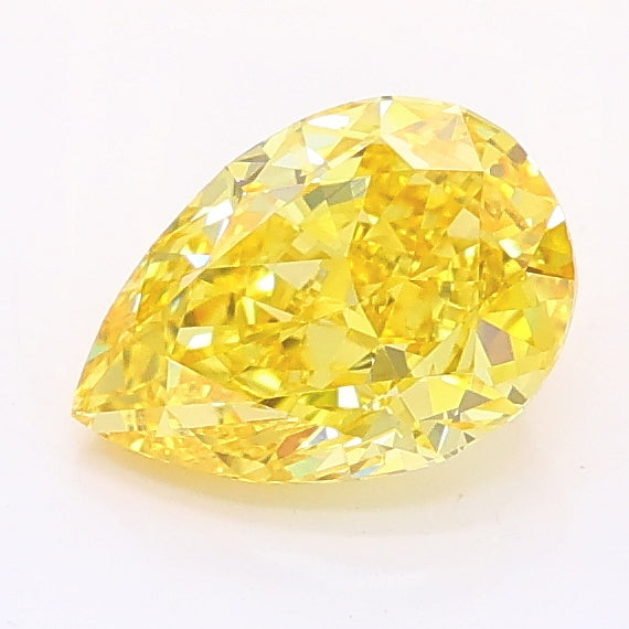 1.12 carat fancy vivid yellow pear lab grown diamond VS1 clarity