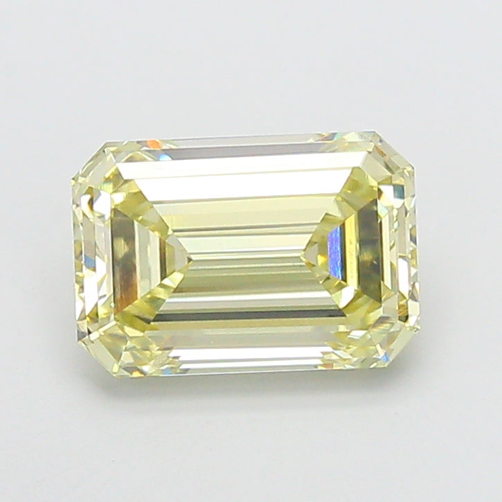 5.03 carat fancy yellow emerald lab grown diamond VVS2 clarity