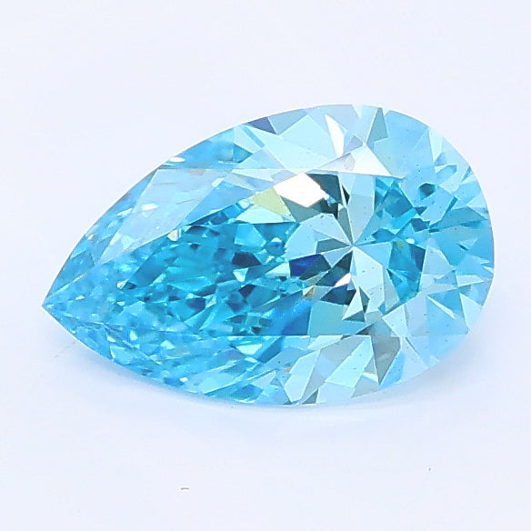 0.85 carat fancy vivid blue pear lab grown diamond VS2 clarity
