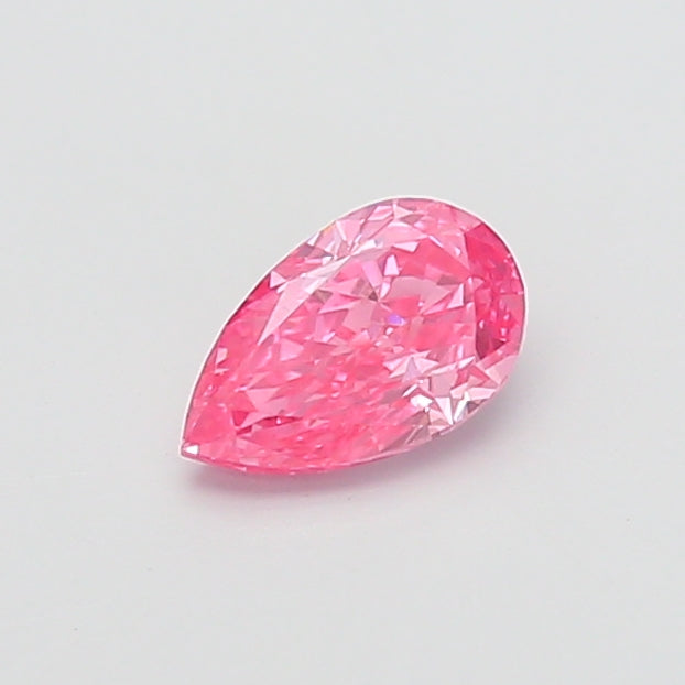1.12 carat fancy vivid pink pear lab grown diamond VVS2 clarity