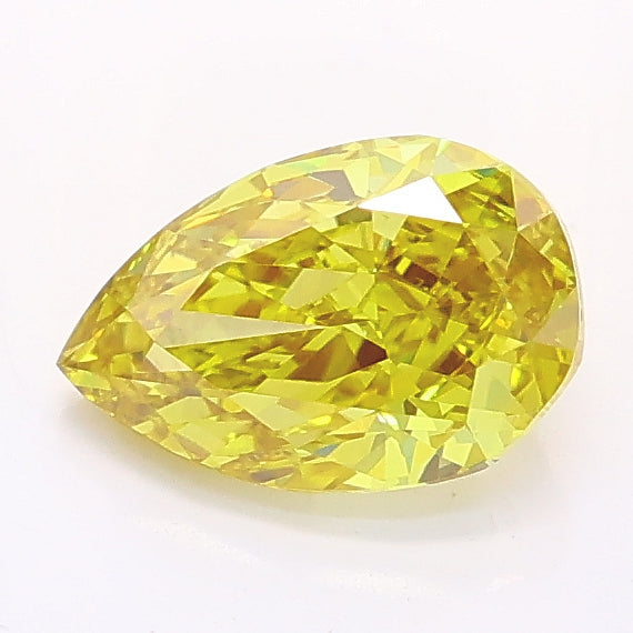 1.03 carat fancy intense yellow pear lab grown diamond VS1 clarity