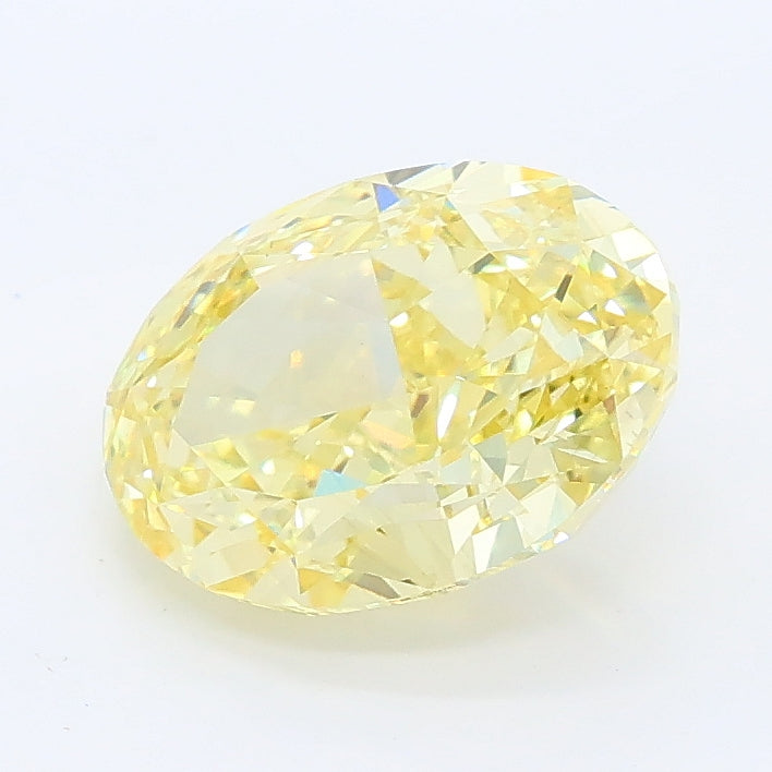 2.26 carat fancy intense yellow oval lab grown diamond VS1 clarity