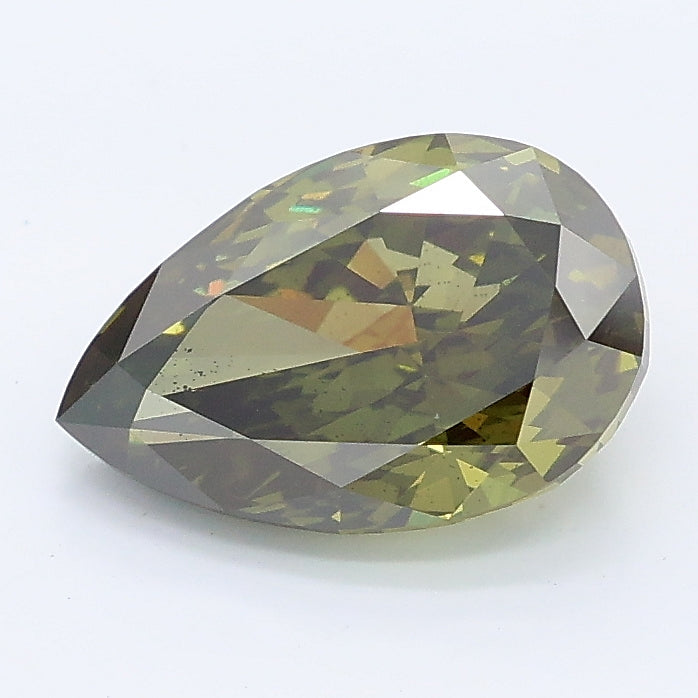 1.95 carat fancy green pear lab grown diamond SI1 clarity