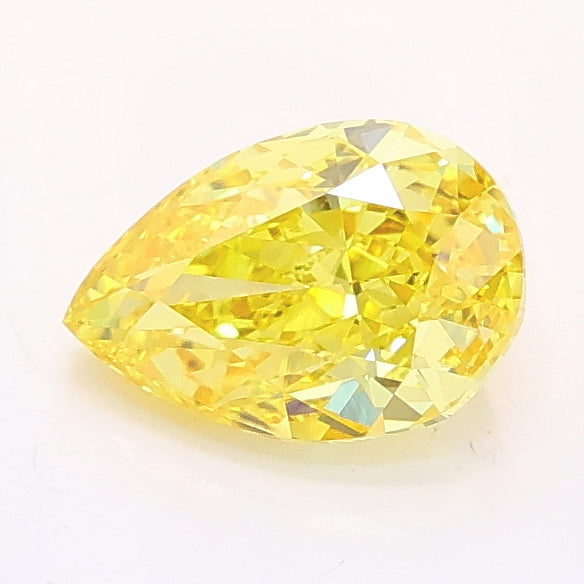 1.01 carat fancy vivid yellow pear lab grown diamond VS1 clarity