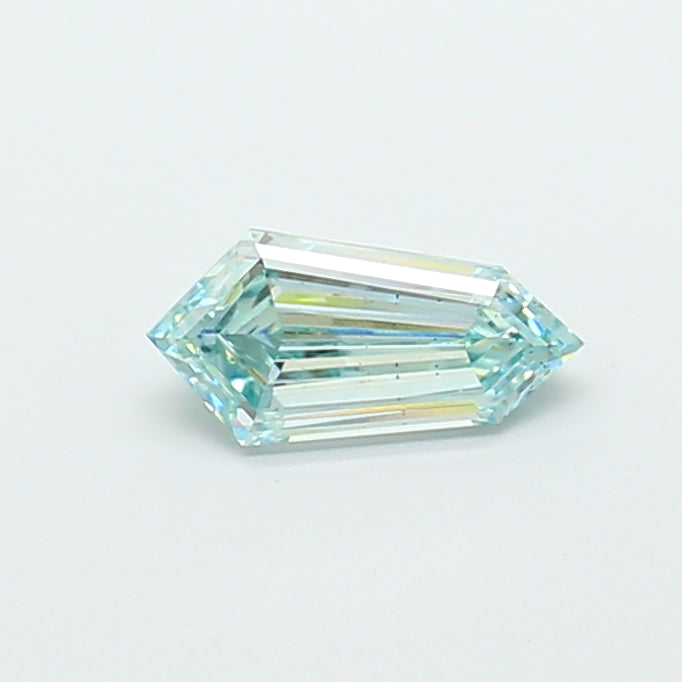 1.08 carat fancy intense bluish green dutch marquise lab grown diamond VS2 clarity