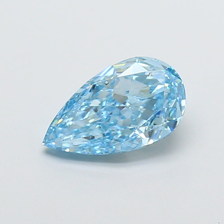1.73 carat fancy vivid blue pear lab grown diamond VS2 clarity
