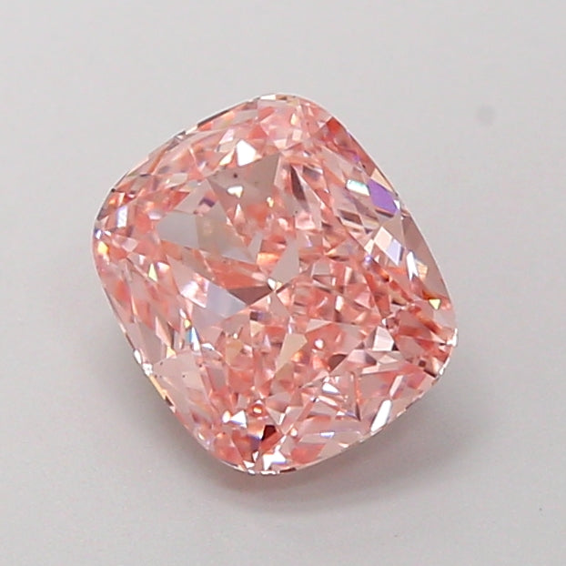 1.63 carat fancy vivid pink cushion lab grown diamond VS2 clarity