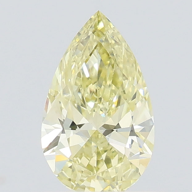 0.49 carat fancy yellow pear lab grown diamond VS1 clarity