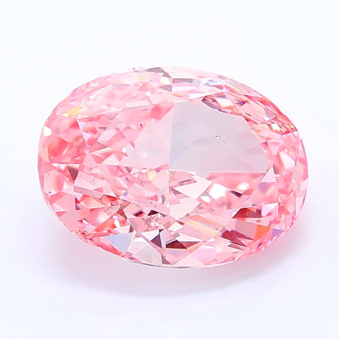 1.87 carat fancy intense pink oval lab grown diamond VS2 clarity