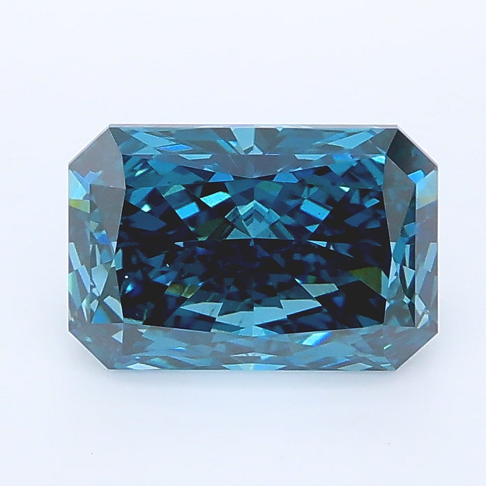1.41 carat fancy deep blue radiant lab grown diamond VS2 clarity