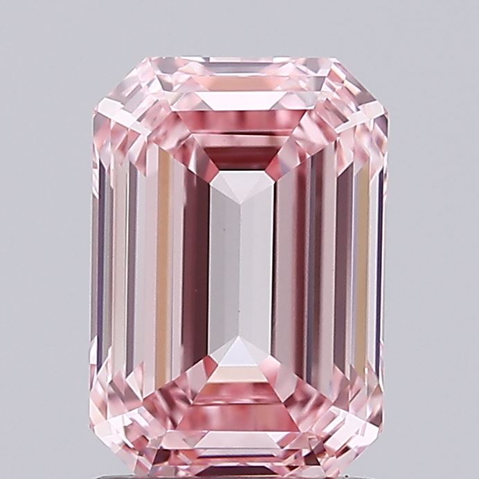 1.76 carat fancy intense pink emerald lab grown diamond VS1 clarity