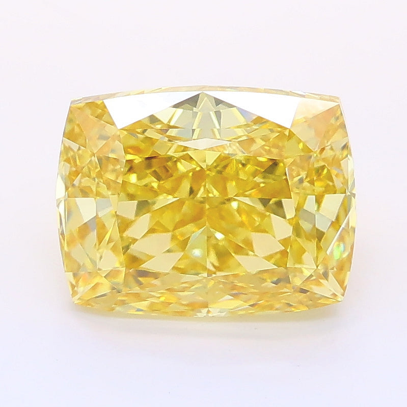 3.06 carat fancy intense yellow cushion lab grown diamond VVS2 clarity