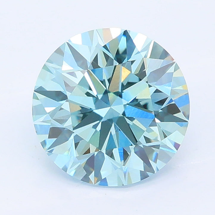 2.49 carat fancy vivid blue round lab grown diamond VS1 clarity