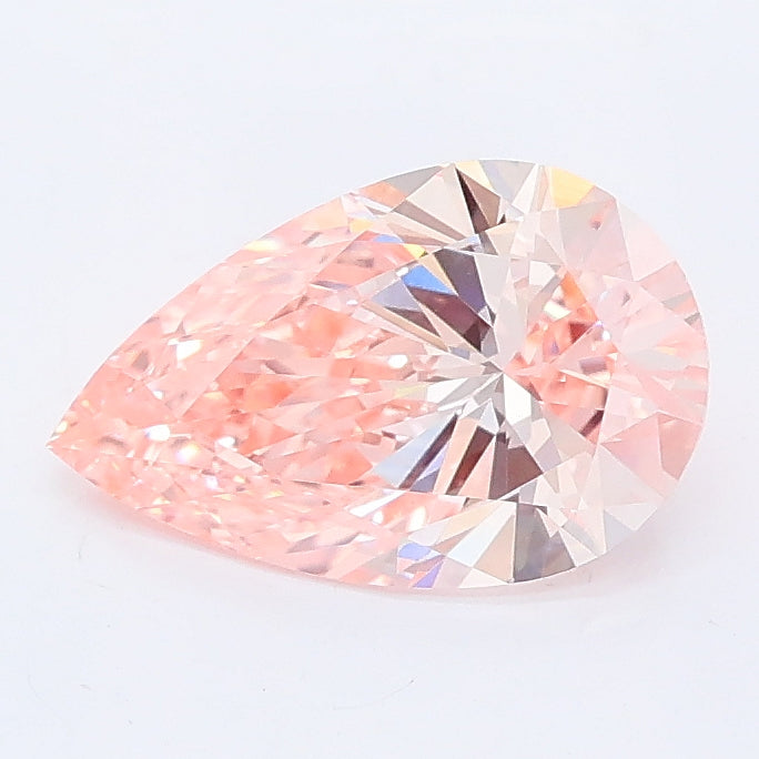 1.26 carat fancy intense pink pear lab grown diamond VS1 clarity