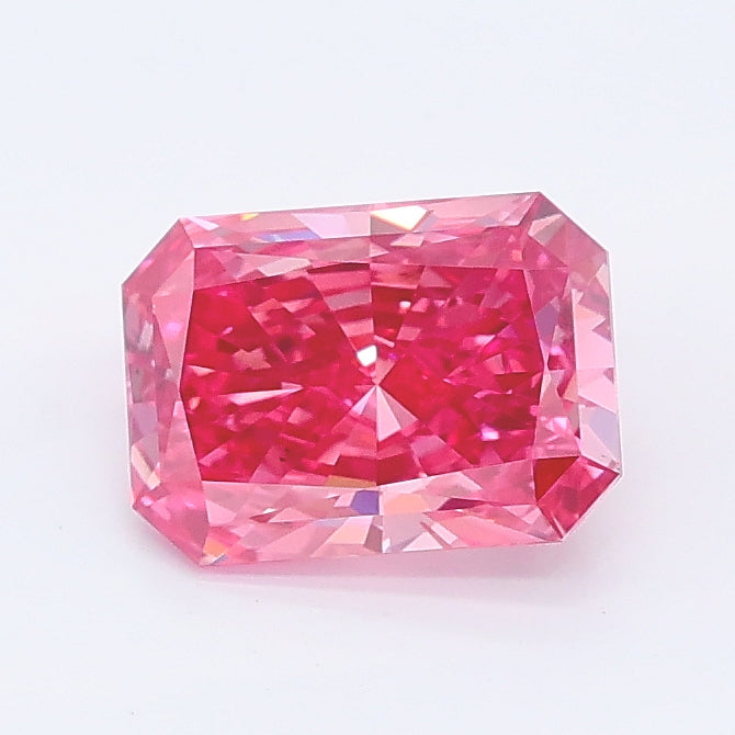1.03 carat fancy vivid pink radiant lab grown diamond VS2 clarity