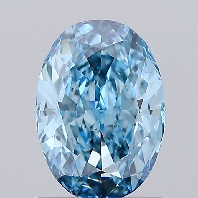 1.06 carat fancy vivid blue oval lab grown diamond VS1 clarity