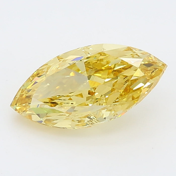 1.55 carat fancy vivid yellow marquise lab grown diamond VVS2 clarity