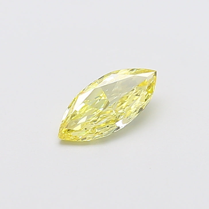 0.60 carat fancy intense yellow marquise lab grown diamond VVS2 clarity