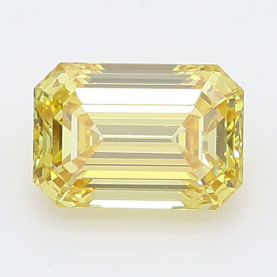1.01 carat fancy yellow emerald lab grown diamond VS1 clarity
