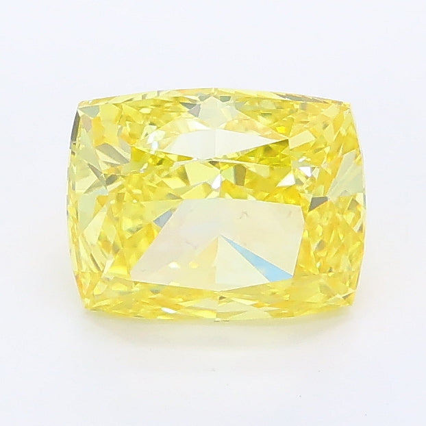 1.51 carat fancy vivid yellow cushion lab grown diamond VS1 clarity