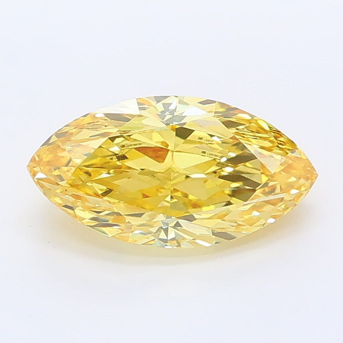 1.16 carat fancy intense yellow marquise lab grown diamond VS1 clarity