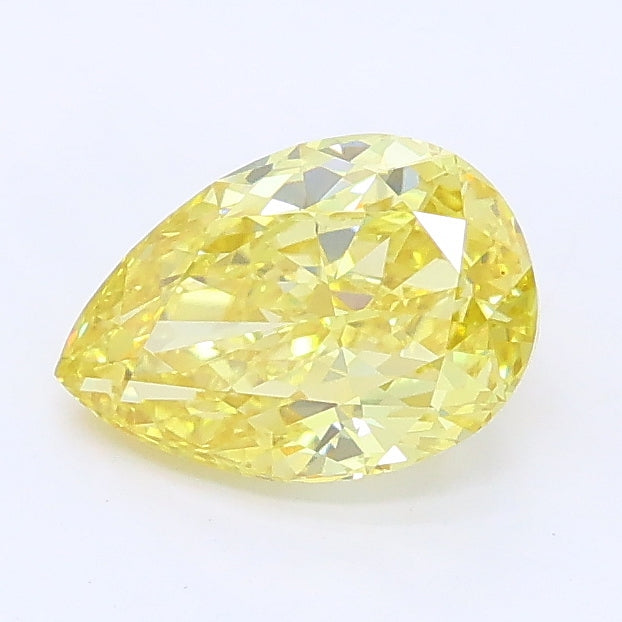 1.02 carat fancy intense yellow pear lab grown diamond VVS2 clarity