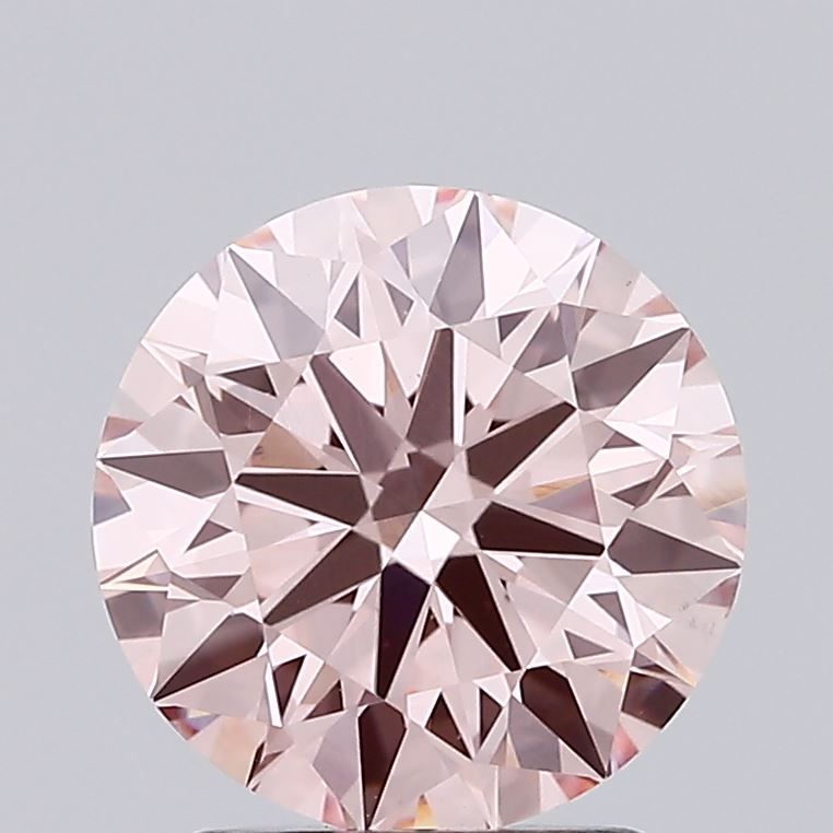 2.05 carat fancy intense pink round lab grown diamond VS2 clarity